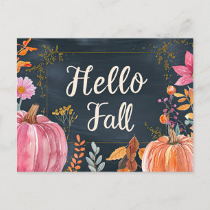 Hej Fall-hälsningskort med blommor Vykort