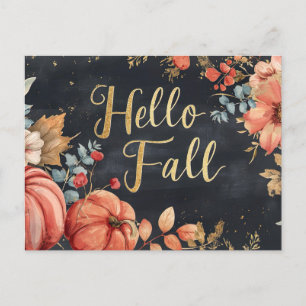 Hej Fall-hälsningskort med blommor Vykort