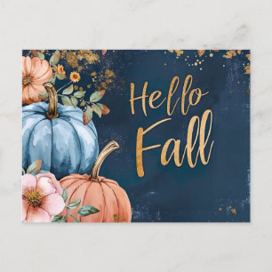 Hej Fall-hälsningskort med blommor Vykort