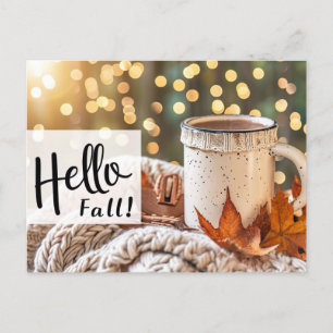 Hej Fall-hälsningskort med mugg Vykort