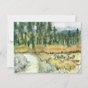 Hej Fall Hiking Trail Mountain Landcape Forest Vykort