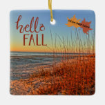 Hej Fall Hilton Head Island Beach South Carolina Julgransprydnad Keramik<br><div class="desc">Hej Fall! Firar sjunker i Niederlandet och i kärlek under höstsäsongen med den här fantastiska keramiska prydnaden som ger en bild av en sensationell soluppgång över surfan på den vackra Hilton Head Island, South Carolina. Oljeuppgången fångades på en del av den privata stranden längs Atlanten. Fotografiet i tidigt på morgonen...</div>