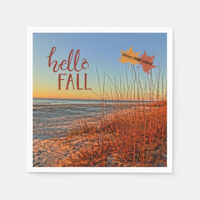 Hej Fall Hilton Head Island Beach South Carolina Pappersservett (Framsidan)