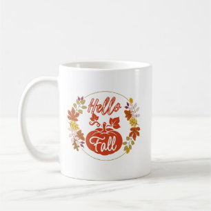 Hej Fall Höst löv med pumpa Kaffe Mugg