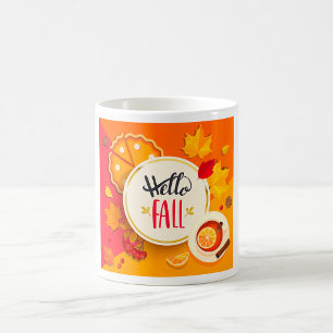 Hej Fall Höst löv och Pumpkin Paj Kaffemugg
