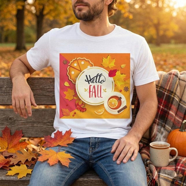 Hej Fall Höst löv och Pumpkin Paj T Shirt (Skapare uppladdad)