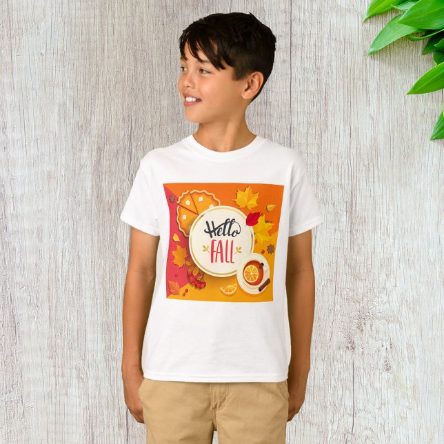 Hej Fall Höst löv och Pumpkin Paj T Shirt (Skapare uppladdad)