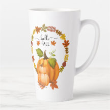 Hej Fall Höst löv och Pumpkins Ceramic