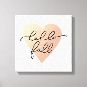 Hej Fall Kärlek Heart Canvastryck