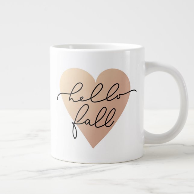 Hej Fall Kärlek Heart Jumbo Mugg (Höger)