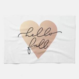 Hej Fall Kärlek Heart Kökshandduk