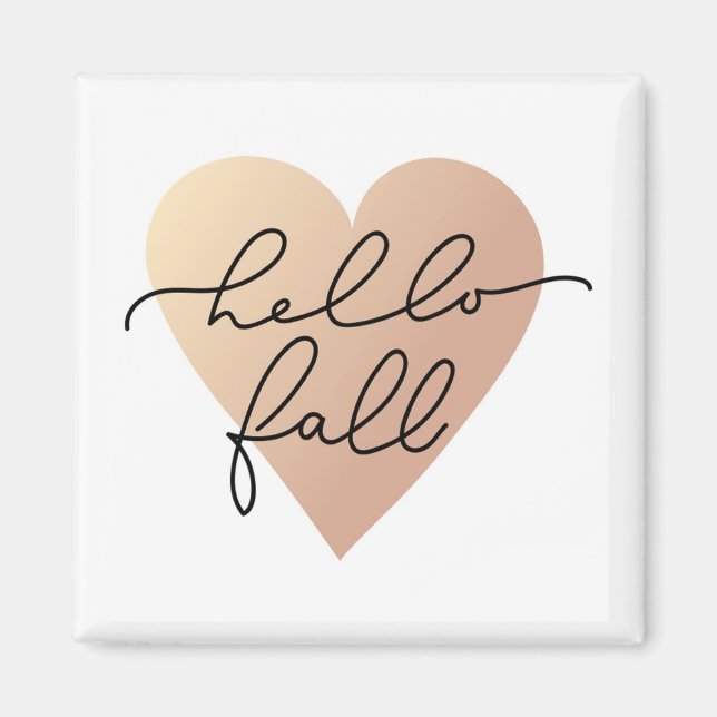Hej Fall Kärlek Heart Magnet (Framsidan)