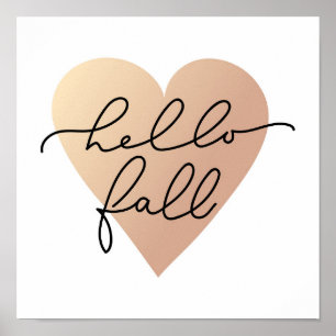 Hej Fall Kärlek Heart Poster