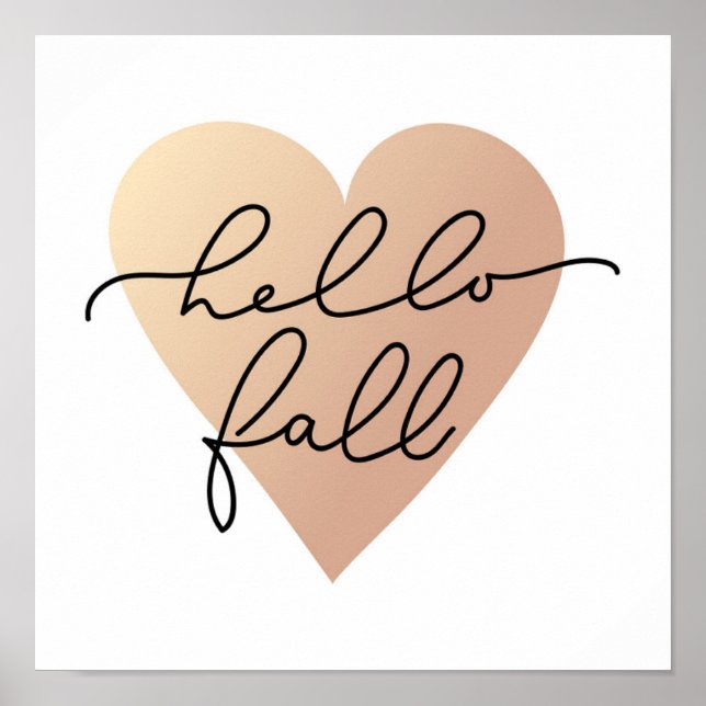 Hej Fall Kärlek Heart Poster (Framsidan)
