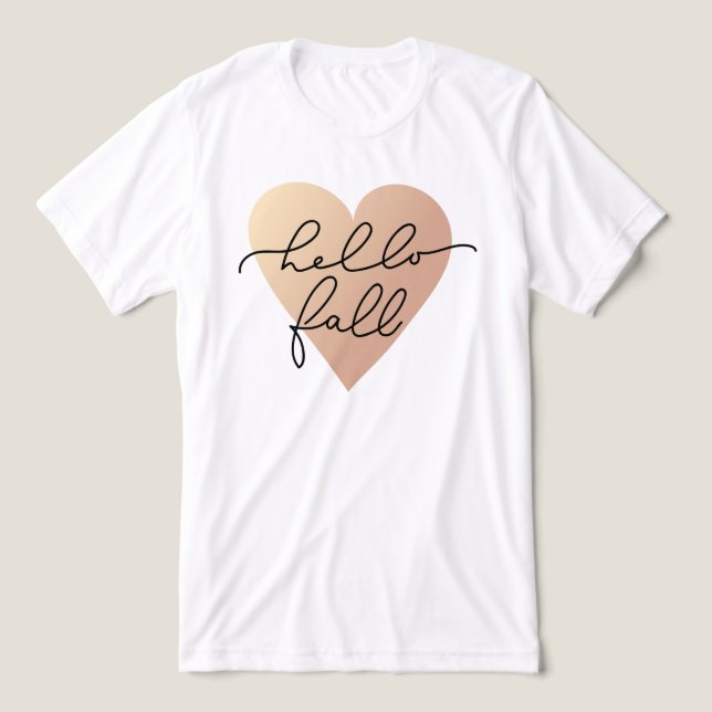 Hej Fall Kärlek Heart T Shirt (Design Framsida)