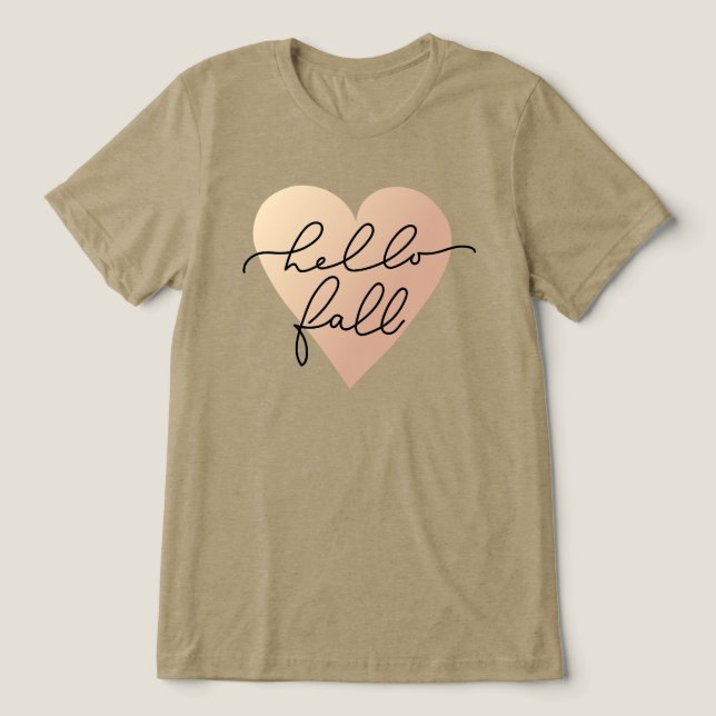 Hej Fall Kärlek Heart T Shirt (Design Framsida)