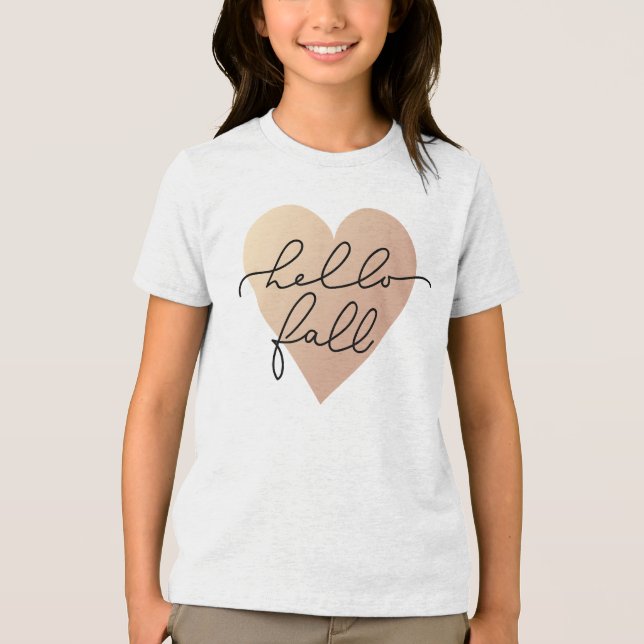 Hej Fall Kärlek Heart T Shirt (Framsida)