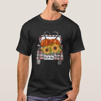 Hej Fall Leopard Pumpkins Lastbil Fallsäsong än T Shirt