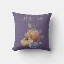 Hej Fall Lila Pumpkin Dekorativ kudde