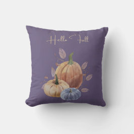 Hej Fall Lila Pumpkin Dekorativ kudde