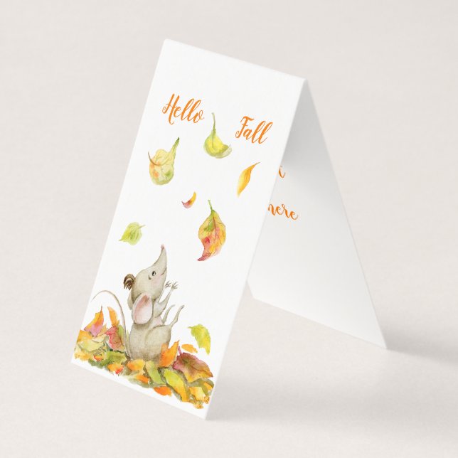 Hej Fall-mallkort för söt mus Kort (Framsida)