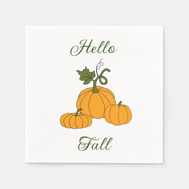 Hej Fall Minimalialist Cute Pappersservett (Framsidan)
