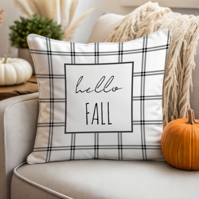 Hej Fall Modern Farmhouse Pillow | Minimalistisk Kudde (Skapare uppladdad)