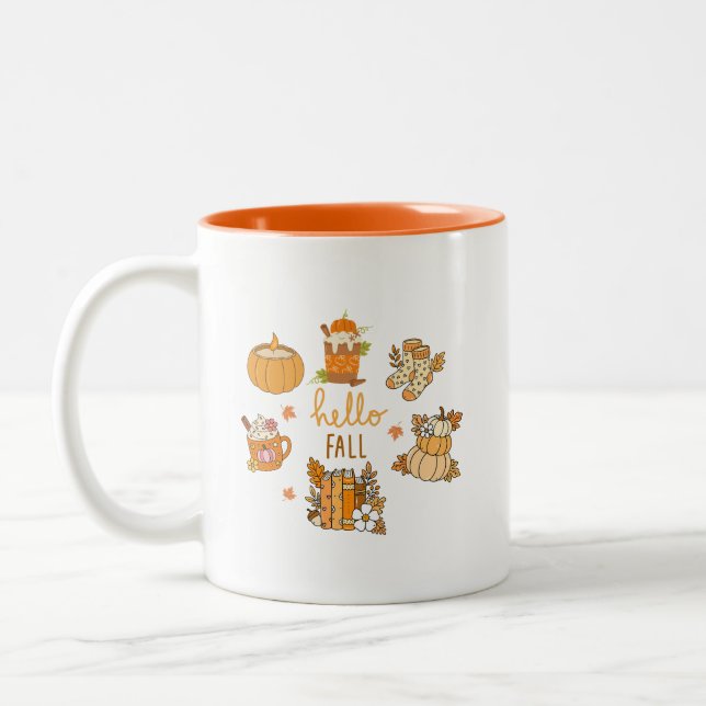 Hej Fall Mugg - Cute Autumn Gift Kopp (Vänster)
