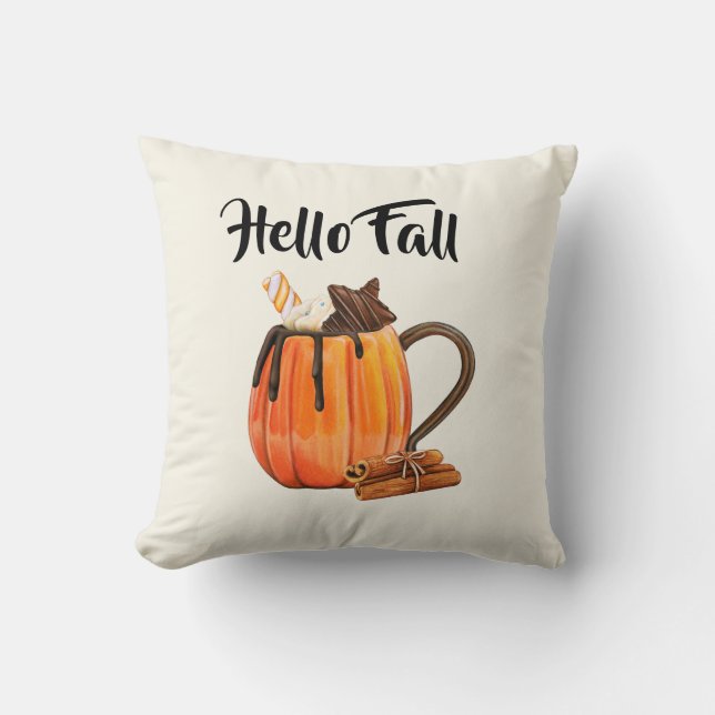 Hej Fall Mysigt Pumpkin Farmhouse Decor Kudde (Framsida)