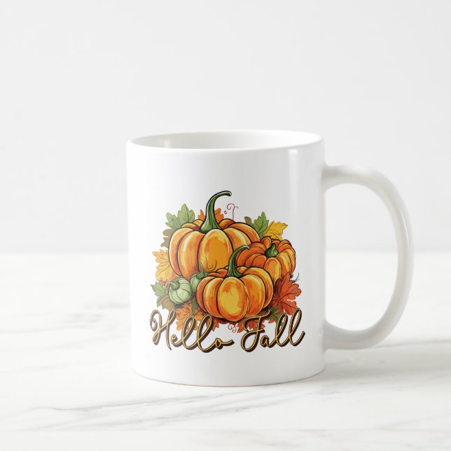 Hej Fall - Mysigt Pumpkin Patch Kaffemugg (Höger)