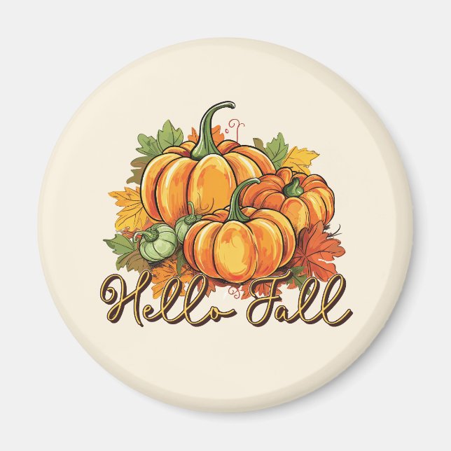 Hej Fall - Mysigt Pumpkin Patch Magnet (Framsidan)