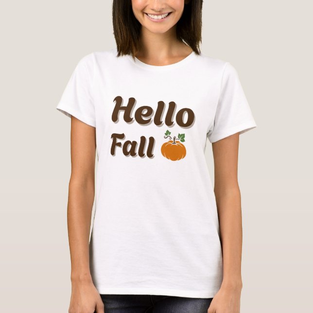 Hej Fall - Mysigt pumpkin Season - höstdesign T Shirt (Framsida)