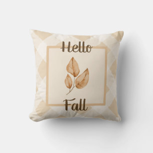Hej Fall Neutralt Höst löv Rustic Home Decor Kudde