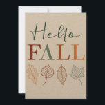 "Hej Fall", nutida färgstarka Löv Julkort<br><div class="desc">eleganten "Hej Fall", färgstark typografi på rustik Papper med modernt skisserat Löv. Baksidan dekorerade med mer löv och tomt utrymme för en handskriven anteckning. Ett sofistikerat kort för chic som skickar falltemameddelanden eller thanksgiving till kunder, kunder, familj och vänner. Kontakta mig om du vill ha ytterligare anpassning. Du hittar mer...</div>