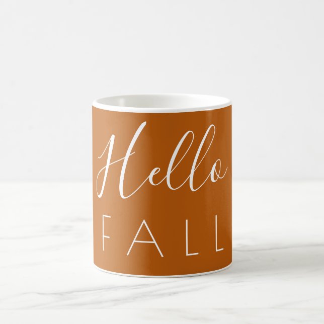 Hej Fall Orange - minimalistisk höst Kaffemugg (Center)