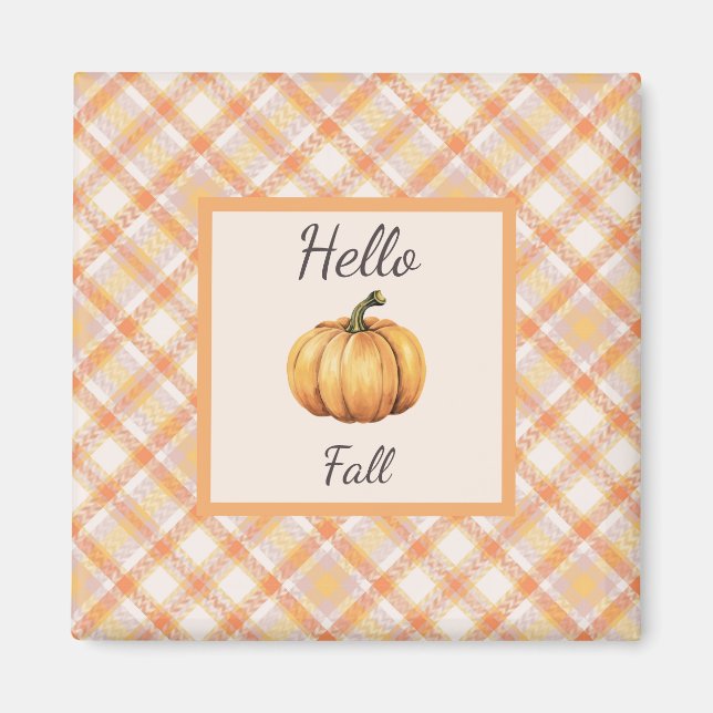 Hej Fall Orange Rustic Play och Pumpkin Magnet (Framsidan)