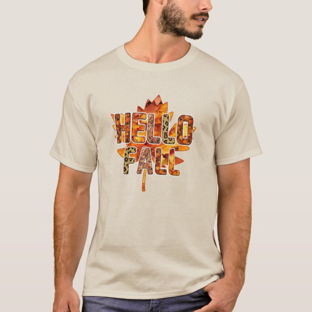 Hej Fall på Maple Löv T Shirt (Framsida)