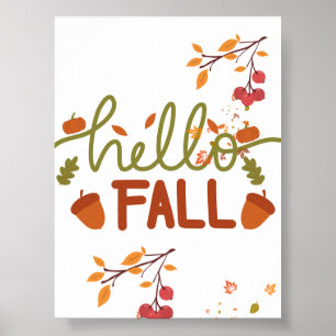 Hej Fall Poster - Väggdekan