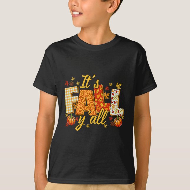 Hej Fall Pumpkin Det är Fall Yall Fall Vibes Tack T Shirt (Framsida)