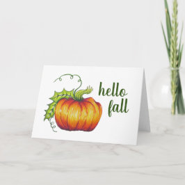 "Hej Fall" Pumpkin-hälsningskort Kort