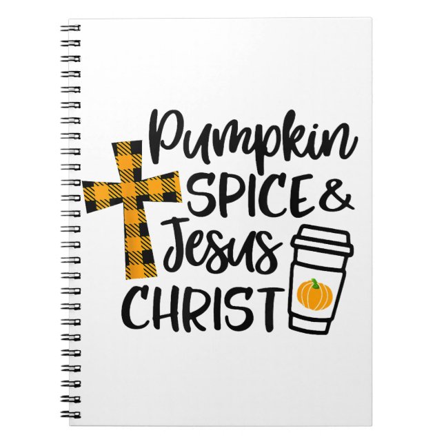 Hej Fall Pumpkin Spice & Jesus Kristus Fall Chris Anteckningsbok (Framsidan)