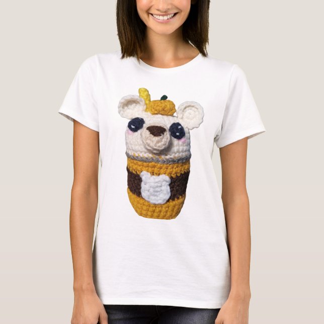 Hej Fall! Pumpkin Spice Latte Bear Amigurumi T Shirt (Framsida)