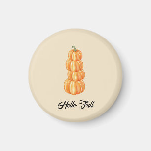 Hej Fall Pumpkin Stack Autumn Beige Magnet
