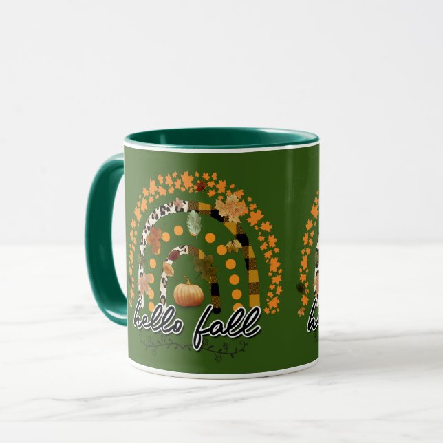 Hej Fall Pumpkin Trendig Mugg (Framsida vänster)