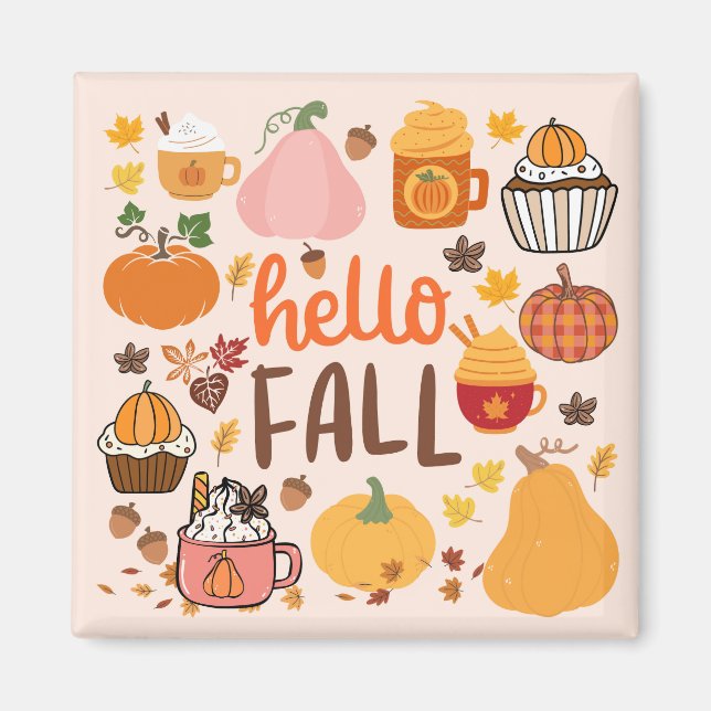 Hej Fall Pumpkins Magnet (Framsidan)
