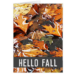 Hej Fall Rainy Löv Greeting Card Hälsningskort