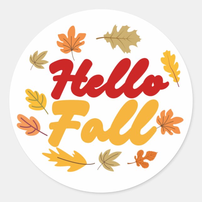 Hej Fall Runt Klistermärke (Framsida)