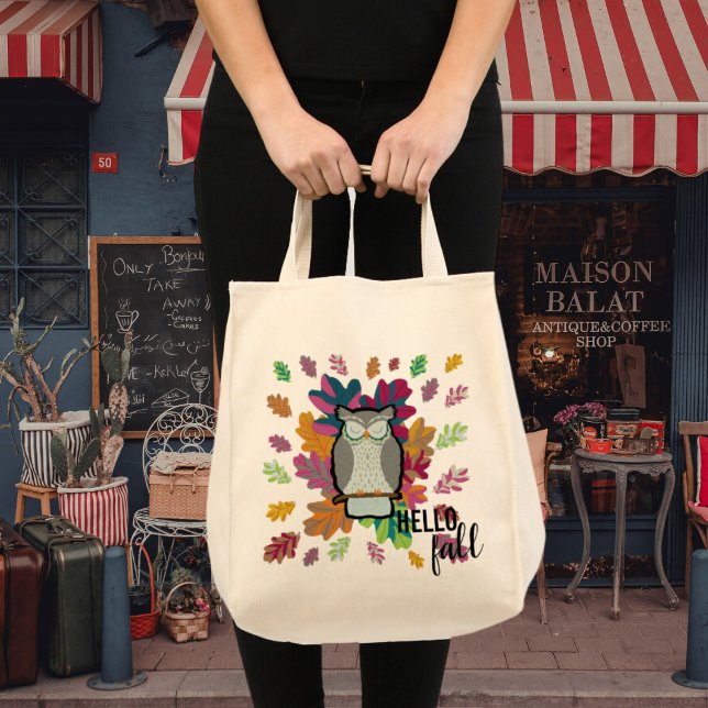 Hej Fall Sleeping Uggla Animal Design Togo Bag Tygkasse (Skapare uppladdad)