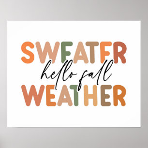 Hej Fall Sweater Weather Poster
