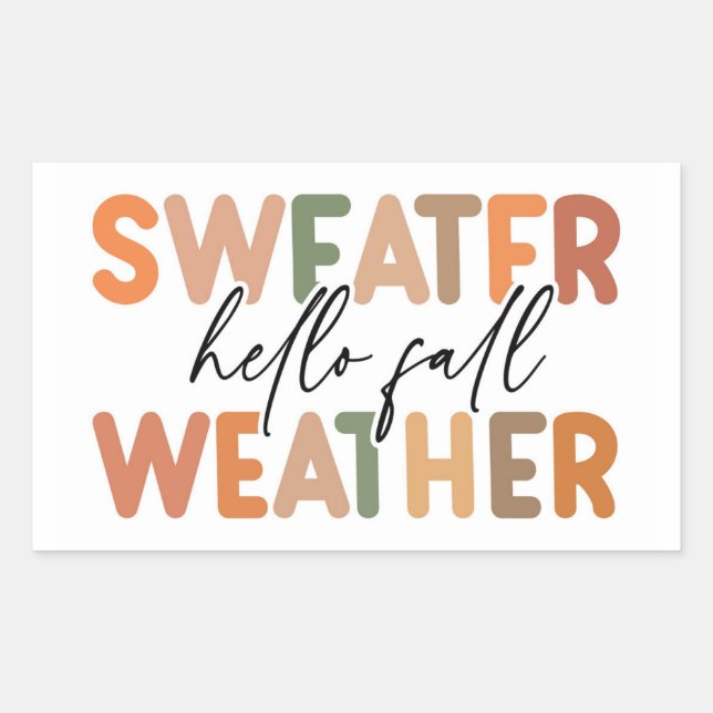 Hej Fall | Sweater Weather Rektangulärt Klistermärke (Framsida)